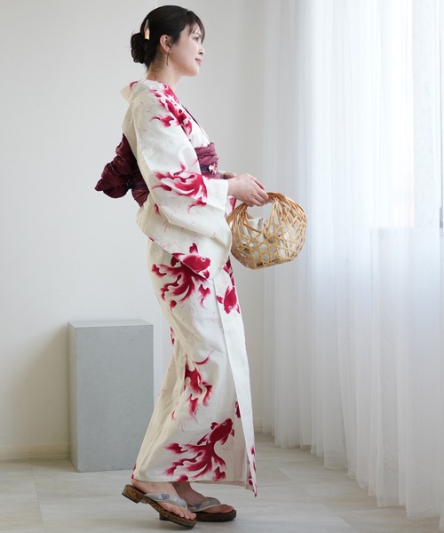 浴衣3点セット 紅泳（こうえい）の金魚（浴衣）｜utatane（ウタタネ