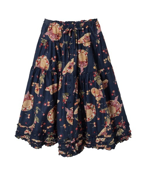 PINK HOUSE(ピンクハウス)の「さくらんぼの日曜日プリントスカート(スカート・レディース・ネイビー/ピンク/レッド/ホワイト/ブラック・フリー)」の3枚目の写真