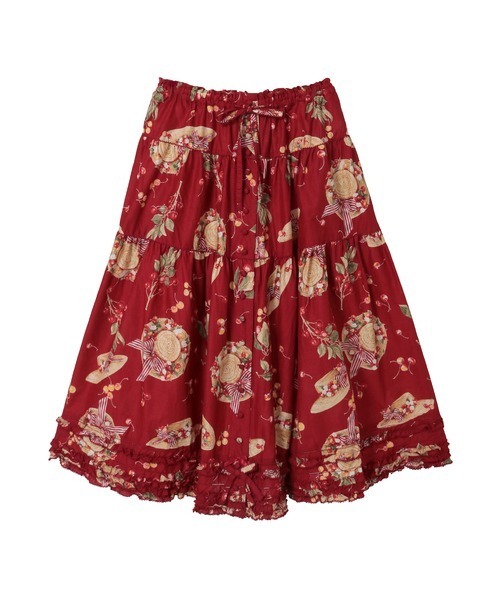 PINK HOUSE(ピンクハウス)の「さくらんぼの日曜日プリントスカート(スカート・レディース・ネイビー/ピンク/レッド/ホワイト/ブラック・フリー)」の5枚目の写真