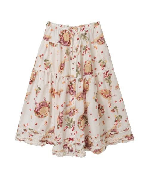 PINK HOUSE(ピンクハウス)の「さくらんぼの日曜日プリントスカート(スカート・レディース・ネイビー/ピンク/レッド/ホワイト/ブラック・フリー)」の1枚目の写真