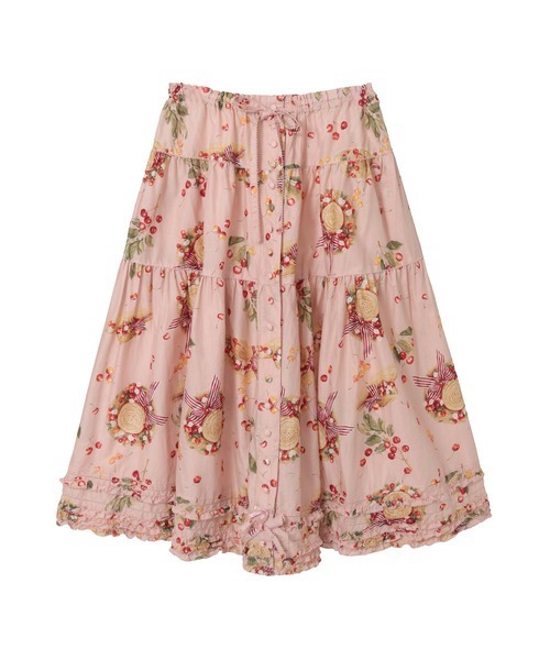 PINK HOUSE(ピンクハウス)の「さくらんぼの日曜日プリントスカート(スカート・レディース・ネイビー/ピンク/レッド/ホワイト/ブラック・フリー)」の4枚目の写真