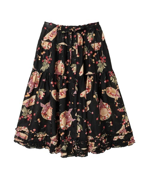 PINK HOUSE(ピンクハウス)の「さくらんぼの日曜日プリントスカート(スカート・レディース・ネイビー/ピンク/レッド/ホワイト/ブラック・フリー)」の2枚目の写真