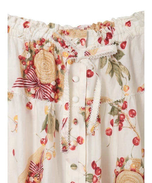 PINK HOUSE(ピンクハウス)の「さくらんぼの日曜日プリントスカート(スカート・レディース・ネイビー/ピンク/レッド/ホワイト/ブラック・フリー)」の9枚目の写真