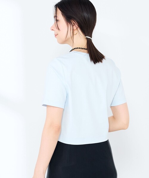 NOLLEY’S Sophi（ノーリーズソフィ）の「《手洗い可能》W&Wショート丈Tシャツ（Tシャツ/カットソー・レディース・ダークブラウン/ダークネイビー/ホワイト/サックスブルー・38）」の7枚目の写真