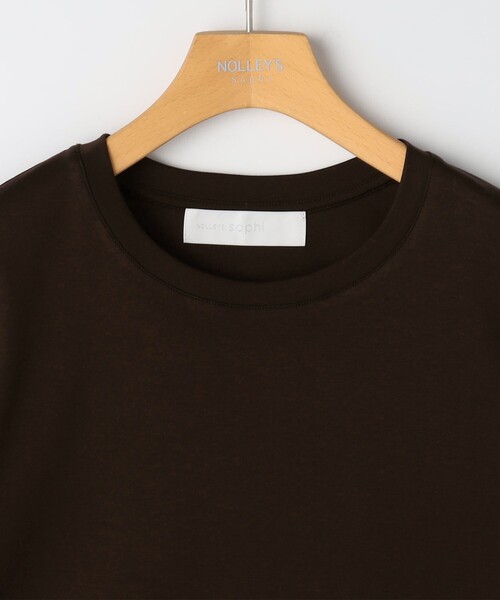 NOLLEY’S Sophi（ノーリーズソフィ）の「《手洗い可能》W&Wショート丈Tシャツ（Tシャツ/カットソー・レディース・ダークブラウン/ダークネイビー/ホワイト/サックスブルー・38）」の22枚目の写真