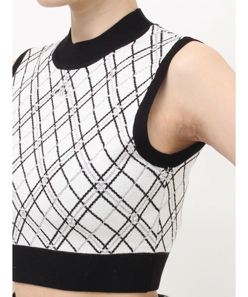 GYDA（ジェイダ）の「SymmetryGYDA bijouラメチェックアメスリニットトップス（ニット/セーター・レディース・パープル/ブラック/オフホワイト・FREE）」の20枚目の写真