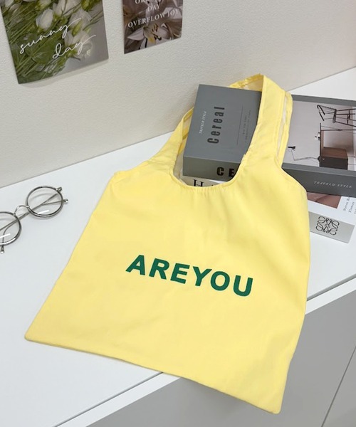 IRADOWL(アイラドール)の「AREYOU英字ロゴトートバッグ(トートバッグ・レディース・ホワイト/ピンク/ブルー/イエロー・FREE)」の18枚目の写真