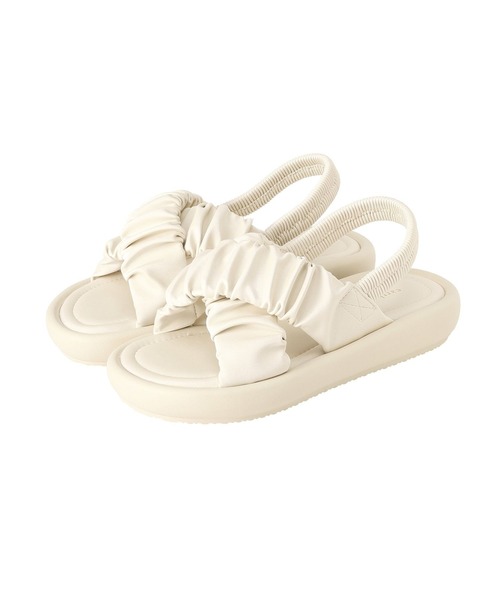 earth music&ecology（アースミュージックアンドエコロジー）の「ギャザークロスサンダル（サンダル・レディース・アイボリー/ブロンズ/ブラック・S/L/M）」の18枚目の写真