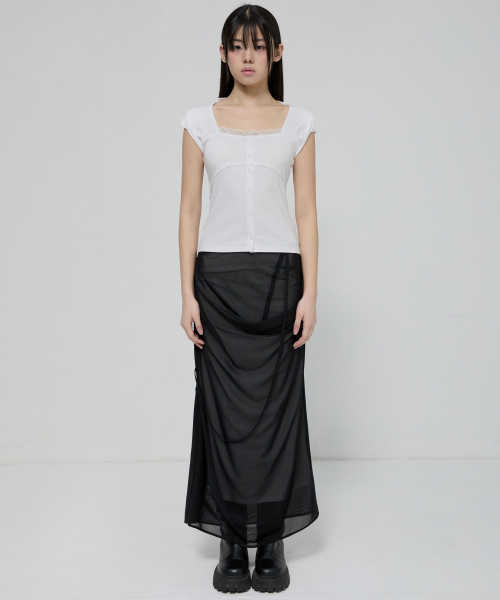 FLAREUP(フレアアップ)の「Lace Sleeve Top (FL-112_White)(Tシャツ/カットソー・レディース・ホワイト・OS)」の5枚目の写真