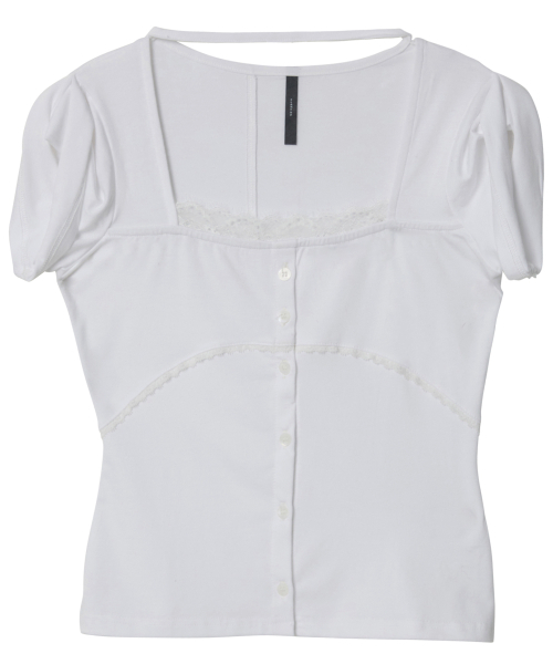 FLAREUP(フレアアップ)の「Lace Sleeve Top (FL-112_White)(Tシャツ/カットソー・レディース・ホワイト・OS)」の9枚目の写真