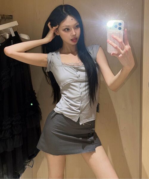FLAREUP(フレアアップ)の「Lace Sleeve Top (FL-112_White)(Tシャツ/カットソー・レディース・ホワイト・OS)」の14枚目の写真