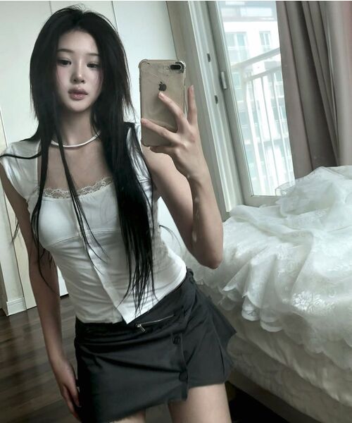 FLAREUP(フレアアップ)の「Lace Sleeve Top (FL-112_White)(Tシャツ/カットソー・レディース・ホワイト・OS)」の15枚目の写真