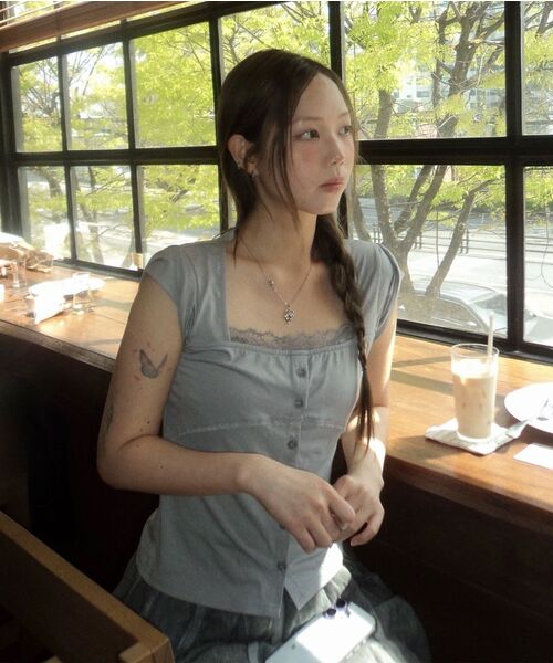 FLAREUP(フレアアップ)の「Lace Sleeve Top (FL-112_White)(Tシャツ/カットソー・レディース・ホワイト・OS)」の17枚目の写真