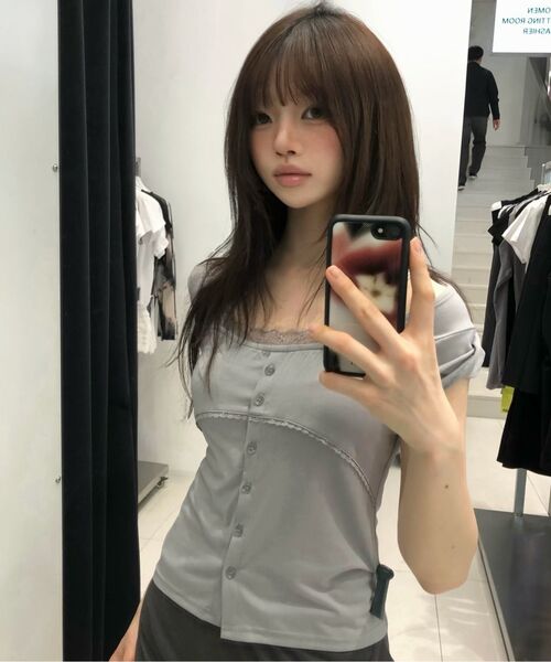 FLAREUP(フレアアップ)の「Lace Sleeve Top (FL-112_White)(Tシャツ/カットソー・レディース・ホワイト・OS)」の18枚目の写真