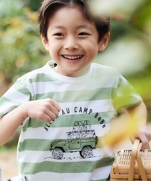 BeBe（ベベ）の「ボーダーキャンピングカープリント杢天竺半袖Tシャツ（Tシャツ/カットソー・キッズ・ブルー系その他/グリーン系その他・130cm/140cm/150cm/120cm）」の17枚目の写真