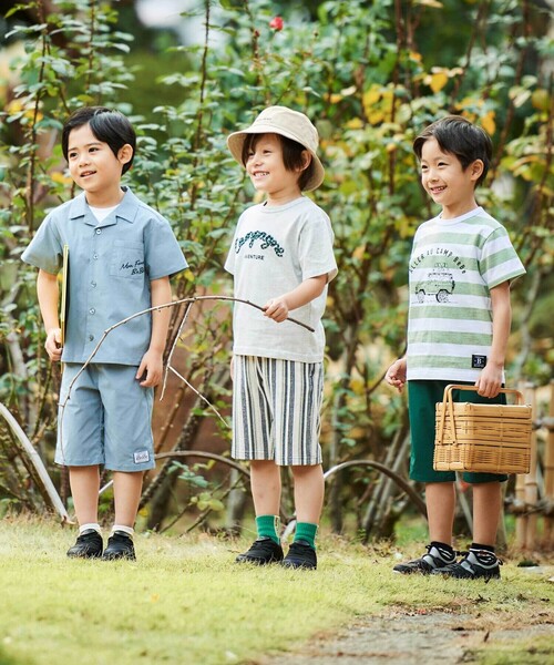 BeBe（ベベ）の「ボーダーキャンピングカープリント杢天竺半袖Tシャツ（Tシャツ/カットソー・キッズ・ブルー系その他/グリーン系その他・130cm/140cm/150cm/120cm）」の18枚目の写真