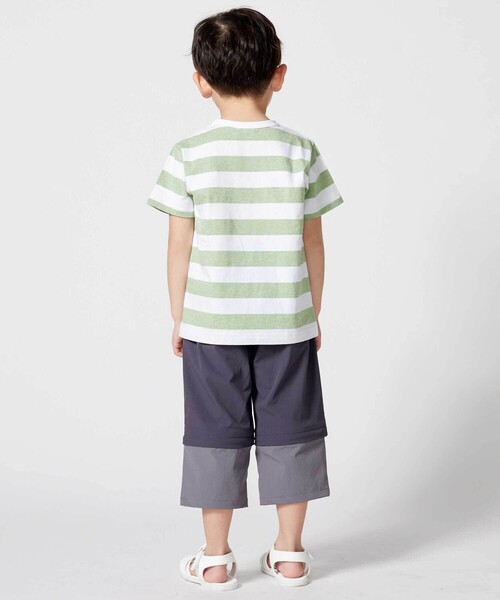 BeBe（ベベ）の「ボーダーキャンピングカープリント杢天竺半袖Tシャツ（Tシャツ/カットソー・キッズ・ブルー系その他/グリーン系その他・130cm/140cm/150cm/120cm）」の3枚目の写真