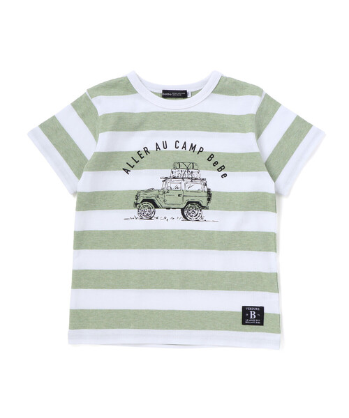BeBe（ベベ）の「ボーダーキャンピングカープリント杢天竺半袖Tシャツ（Tシャツ/カットソー・キッズ・ブルー系その他/グリーン系その他・130cm/140cm/150cm/120cm）」の5枚目の写真