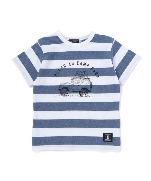 BeBe（ベベ）の「ボーダーキャンピングカープリント杢天竺半袖Tシャツ（Tシャツ/カットソー・キッズ・ブルー系その他/グリーン系その他・130cm/140cm/150cm/120cm）」の7枚目の写真