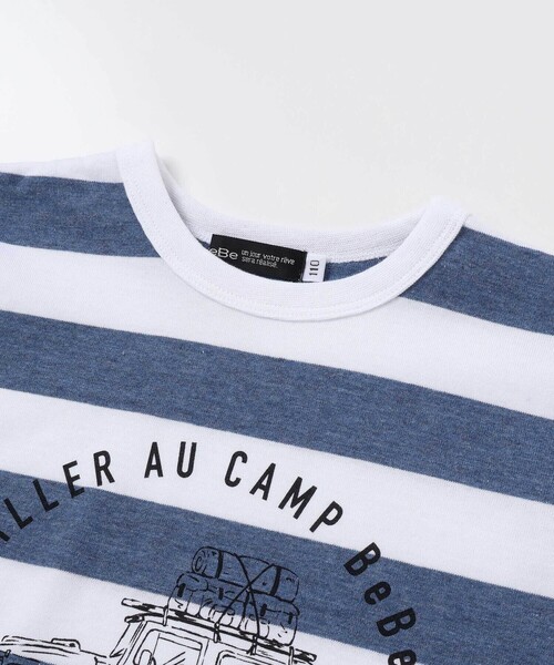 BeBe（ベベ）の「ボーダーキャンピングカープリント杢天竺半袖Tシャツ（Tシャツ/カットソー・キッズ・ブルー系その他/グリーン系その他・130cm/140cm/150cm/120cm）」の9枚目の写真