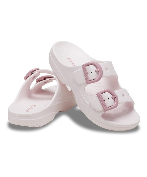 crocs(クロックス)の「CROCS クロックス SATURDAY ENAMEL BUCKLE SNDL W サタデー エナメル バックル サンダル ウィメンズ 212867-7DF(サンダル・レディース・ライトピンク・22.0cm/23.0cm/24.0cm/25.0cm)」の1枚目の写真