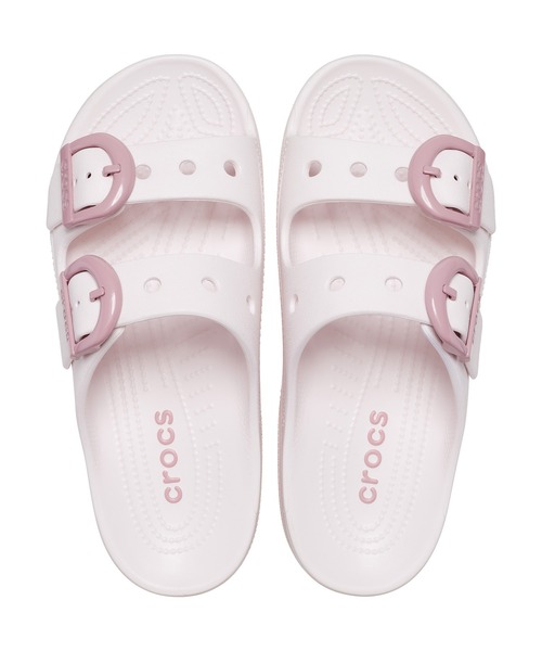 crocs(クロックス)の「CROCS クロックス SATURDAY ENAMEL BUCKLE SNDL W サタデー エナメル バックル サンダル ウィメンズ 212867-7DF(サンダル・レディース・ライトピンク・22.0cm/23.0cm/24.0cm/25.0cm)」の2枚目の写真