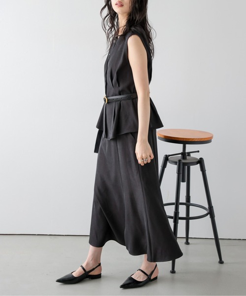 La-gemme(ラジェム)の「ペプラム×マーメイドスカートセットアップ(セットアップ・レディース・ブラック/ベージュ/ブラウン・L/M)」の9枚目の写真