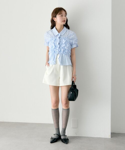 mystic（ミスティック）の「タックショートパンツ（その他パンツ・レディース・ベージュ/ブラック/アイボリー・1/2）」の16枚目の写真