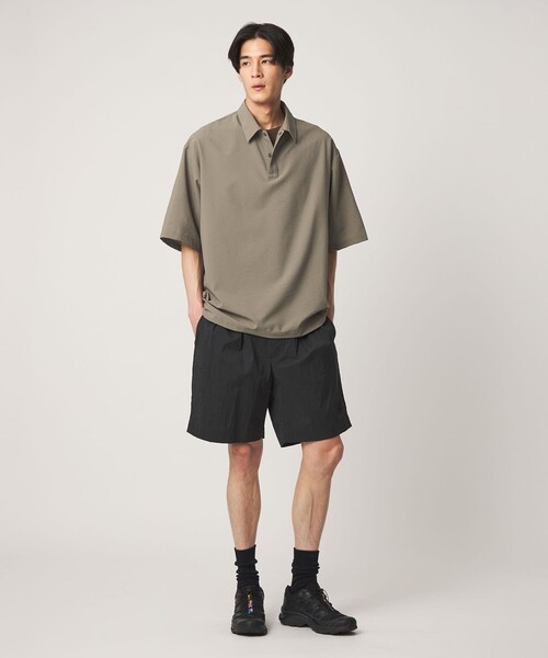 UNITED ARROWS（ユナイテッドアローズ）の「DotAir ドットエア サッカー ヘムコード ポロシャツ　吸水速乾（ポロシャツ・メンズ・ブラック/オリーブ・XL/M/S/L）」の4枚目の写真