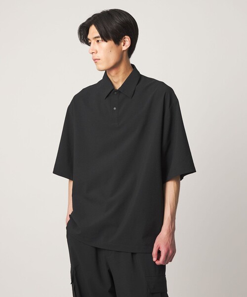 UNITED ARROWS（ユナイテッドアローズ）の「DotAir ドットエア サッカー ヘムコード ポロシャツ　吸水速乾（ポロシャツ・メンズ・ブラック/オリーブ・XL/M/S/L）」の5枚目の写真