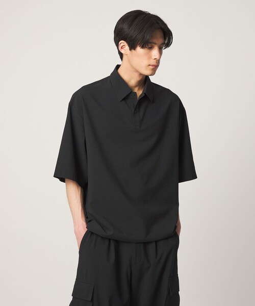 UNITED ARROWS（ユナイテッドアローズ）の「DotAir ドットエア サッカー ヘムコード ポロシャツ　吸水速乾（ポロシャツ・メンズ・ブラック/オリーブ・XL/M/S/L）」の6枚目の写真