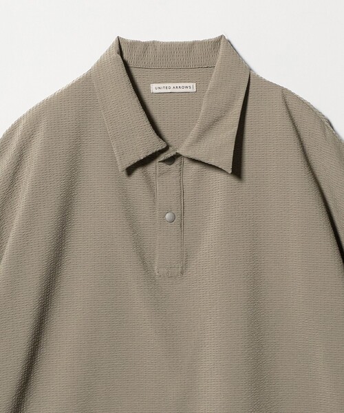 UNITED ARROWS（ユナイテッドアローズ）の「DotAir ドットエア サッカー ヘムコード ポロシャツ　吸水速乾（ポロシャツ・メンズ・ブラック/オリーブ・XL/M/S/L）」の14枚目の写真