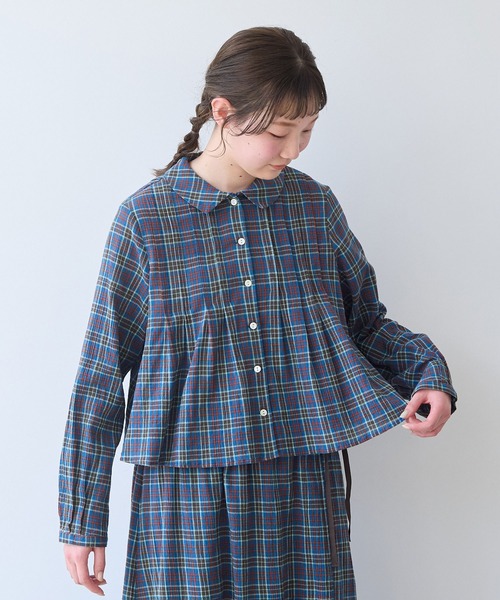 bulle de savon(ビュルデサボン)の「ちぢみCHECK タックブラウス(シャツ/ブラウス・レディース・ブルー・FREE)」の22枚目の写真