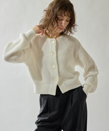 【Whim Gazette】　C/POリリヤーンカーディガン ホワイト　☆ PAPERカーディガン | Whim Gazette(ウィム ガゼット)レディース | PAL
