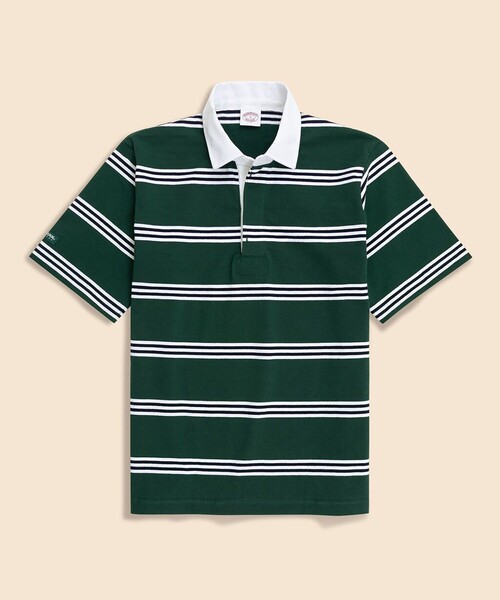 BROOKS BROTHERS（ブルックスブラザーズ）の「Brooks Brothers × BARBARIAN　コットン　ライトウェイト　ラグビーシャツ（ポロシャツ・メンズ・グリーン/バーガンディー/ネイビー・LARGE/MEDIUM/SMALL）」の2枚目の写真