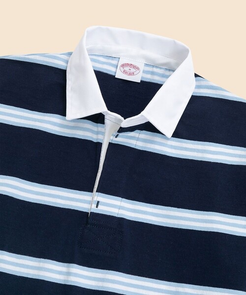 BROOKS BROTHERS（ブルックスブラザーズ）の「Brooks Brothers × BARBARIAN　コットン　ライトウェイト　ラグビーシャツ（ポロシャツ・メンズ・グリーン/バーガンディー/ネイビー・LARGE/MEDIUM/SMALL）」の6枚目の写真