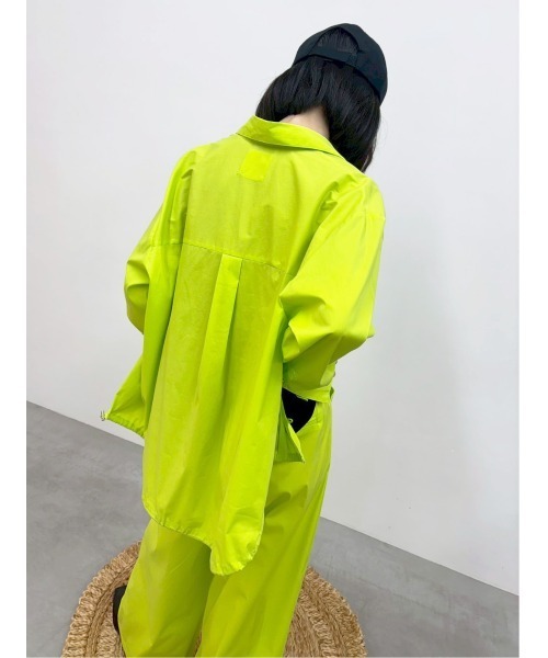 MIDVEIN（ミッドヴェイン）の「Drawstring shirt（シャツ/ブラウス・レディース・ライム/ブラック・FREE）」の5枚目の写真