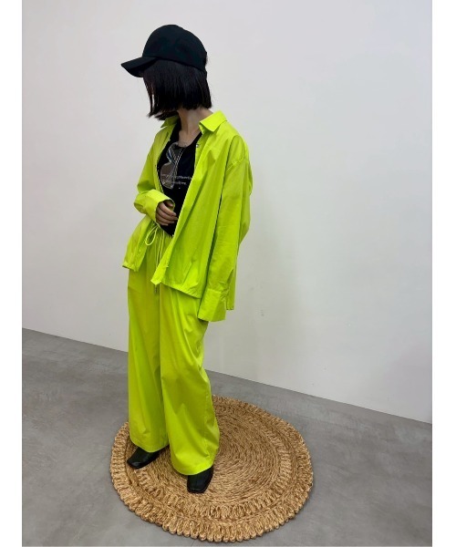 MIDVEIN（ミッドヴェイン）の「Drawstring shirt（シャツ/ブラウス・レディース・ライム/ブラック・FREE）」の7枚目の写真