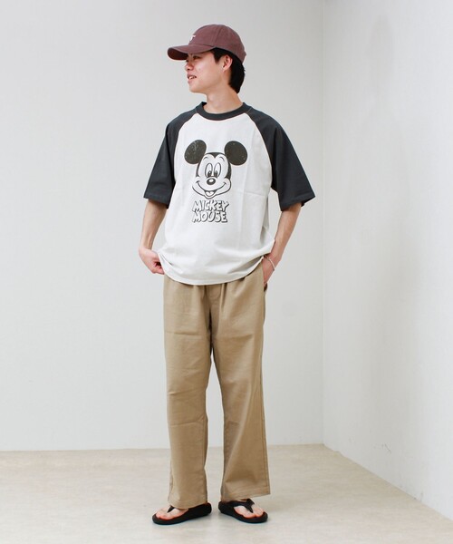 GLOSTER(グロスター)の「【前後で映える】ミッキーフェイス&ロゴプリントT(Tシャツ/カットソー・メンズ・イエロー/オフホワイト・L/M)」の14枚目の写真