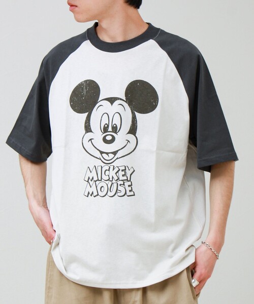 GLOSTER(グロスター)の「【前後で映える】ミッキーフェイス&ロゴプリントT(Tシャツ/カットソー・メンズ・イエロー/オフホワイト・L/M)」の15枚目の写真
