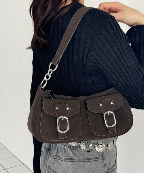 frunco(フランコ)の「2WAYバックル合皮BAG(ハンドバッグ・レディース・ホワイト/ピンク/ブラウン/ブラック/ブルー・FREE)」の4枚目の写真