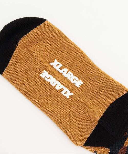 XLARGE KIDS（エクストララージキッズ）の「アニマル総柄 リブクルーソックス（ソックス/靴下・キッズ・チャコール/ベージュ・17-19cm/15-17cm/13-15cm/19-21cm）」の4枚目の写真