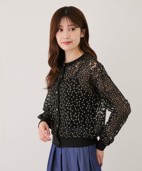 Jayro(ジャイロ)の「フラワーシアーカーディガン(カーディガン/ボレロ・レディース・ブラック系その他/ホワイト系その他2・FREE)」の5枚目の写真