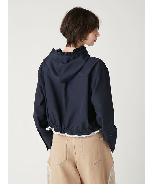 FURFUR(ファーファー)の「【LUMISHADE】UVカットフード付きフリルシャツ〈接触冷感〉(シャツ/ブラウス・レディース・ホワイト/ネイビー/イエロー/ライトブルー・F)」の12枚目の写真