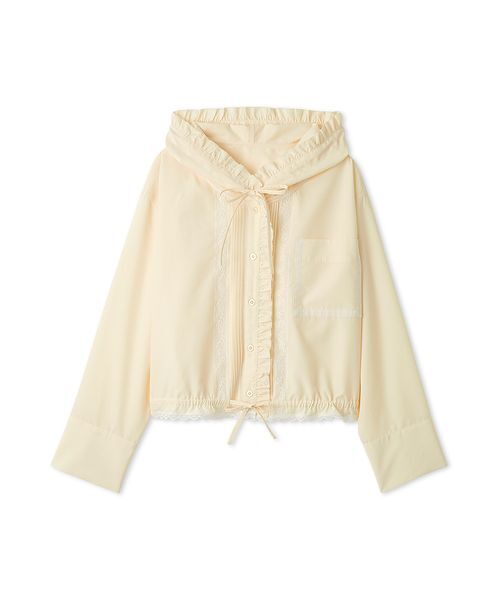 FURFUR(ファーファー)の「【LUMISHADE】UVカットフード付きフリルシャツ〈接触冷感〉(シャツ/ブラウス・レディース・ホワイト/ネイビー/イエロー/ライトブルー・F)」の18枚目の写真