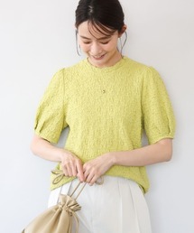 MK MICHEL KLEIN | [UVカット/洗える]タックスリーブ ジャガードカットソー(Tシャツ/カットソー)