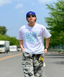 グラフィティロゴ半袖Tシャツ(ホワイト/ブルー)