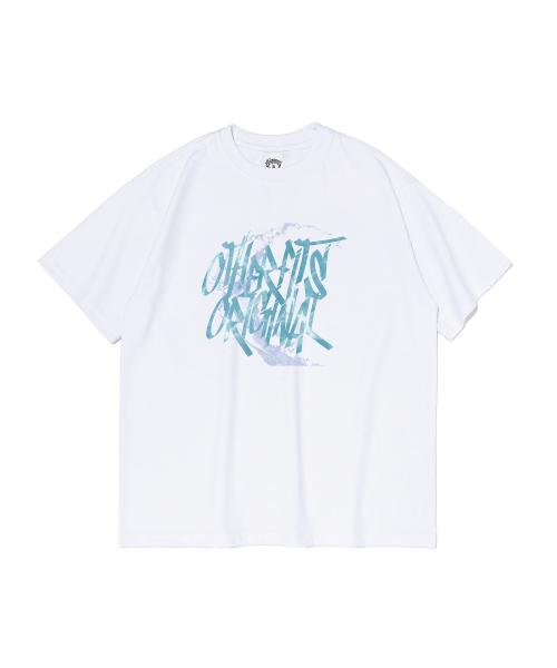 OTHERFITS(アザーフィッツ)の「グラフィティロゴ半袖Tシャツ(ホワイト/ブルー)(Tシャツ/カットソー・メンズ・その他・SMALL/MEDIUM/LARGE/X-LARGE/2XL)」の2枚目の写真