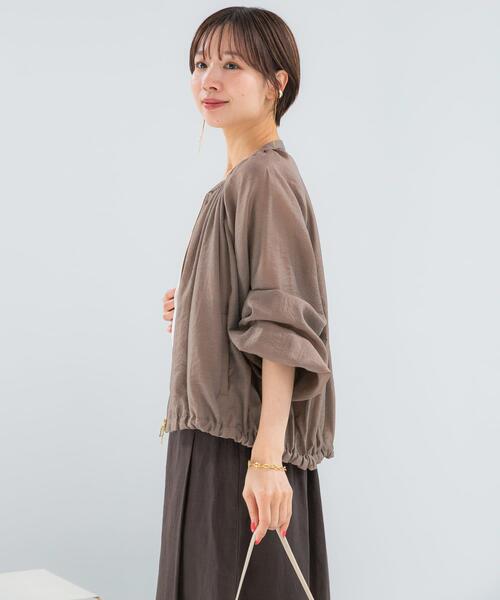URBAN RESEARCH ROSSO WOMEN(アーバンリサーチ ロッソ)の「シアーギャザーブルゾン(ブルゾン・レディース・モカ/オフホワイト・FREE)」の10枚目の写真