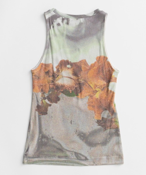 2026Summer PRE-ORDER】Flower Print Ribbed Tank Top/フラワー